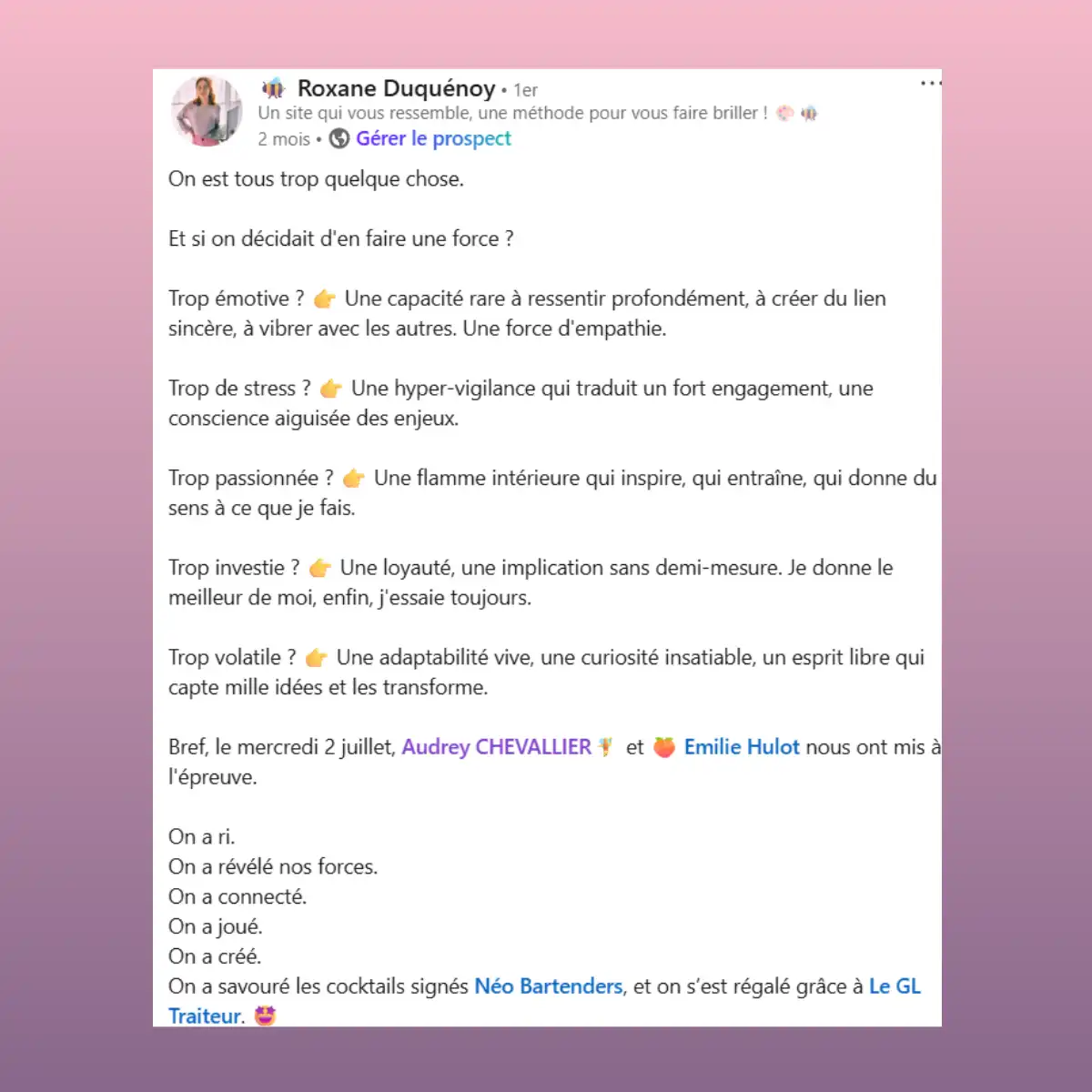 Avis Roxane Duquenoy Les sites de Roxane